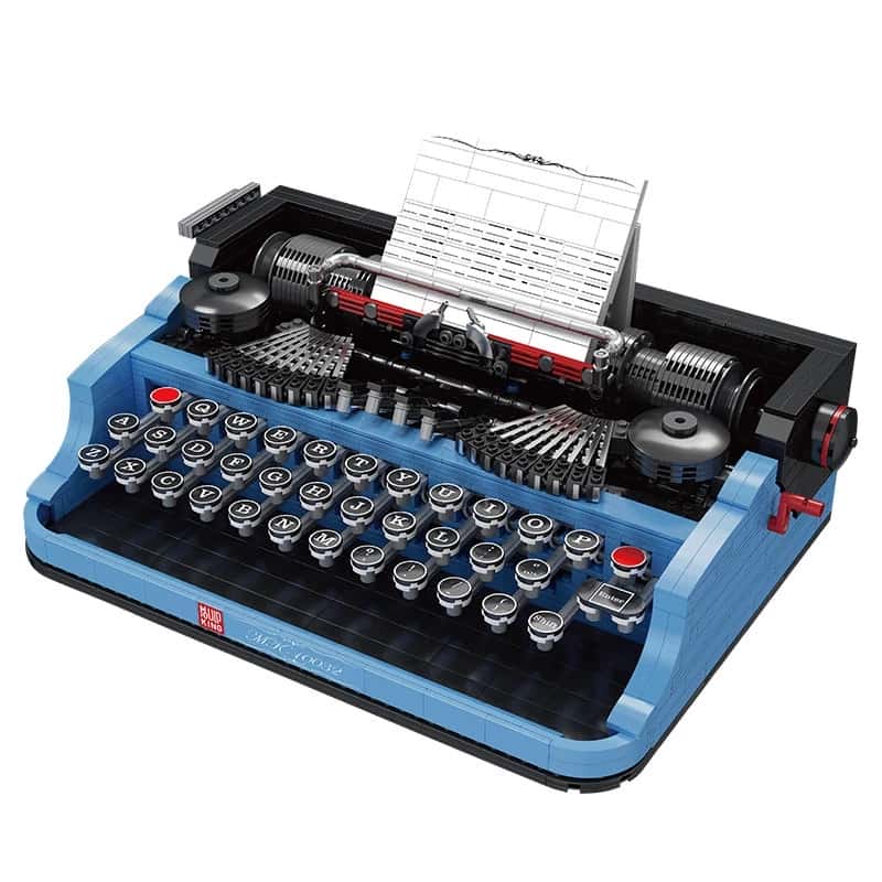 Mould King 10032 Blue Retro Typewriter Bricks Model Moc