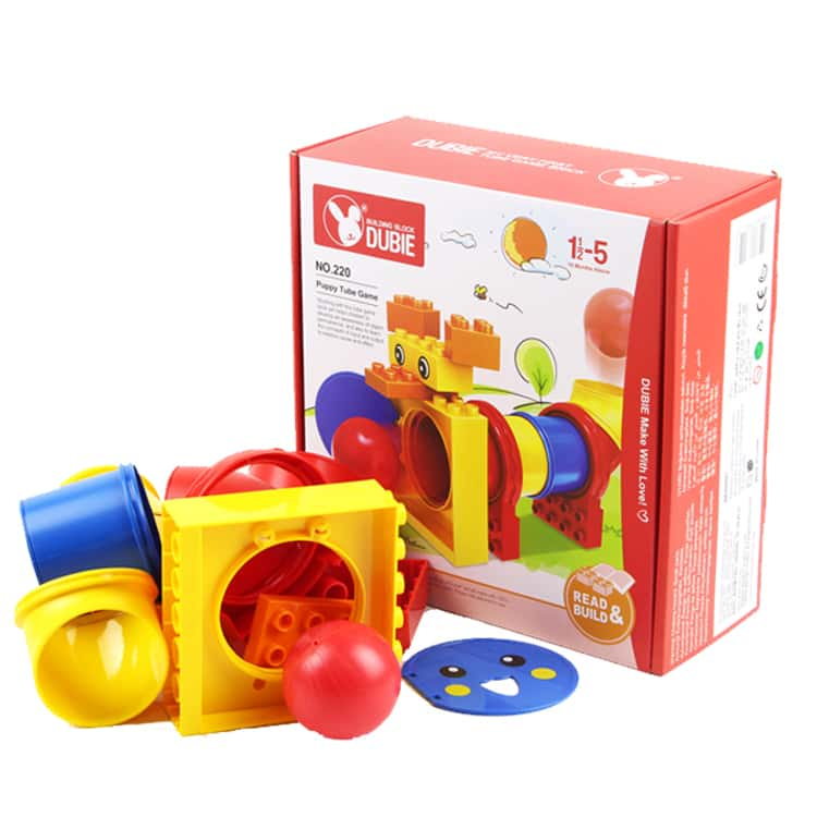 Wange 220 Large Brick Building Set Puppy Tube Game