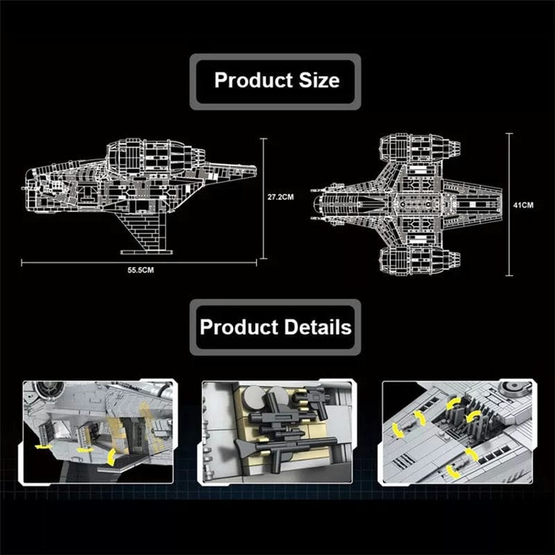 Mould King 21023 No. Razor Crest Starship Model Building Kits