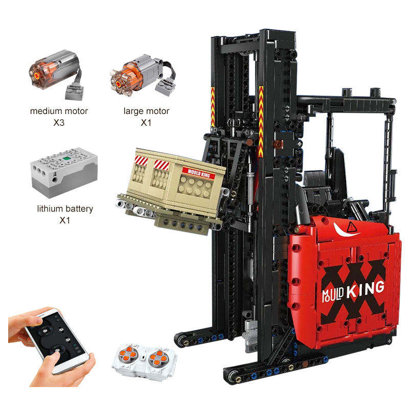 Mould King 17040 Moc Rc Orange Shelf Forklift