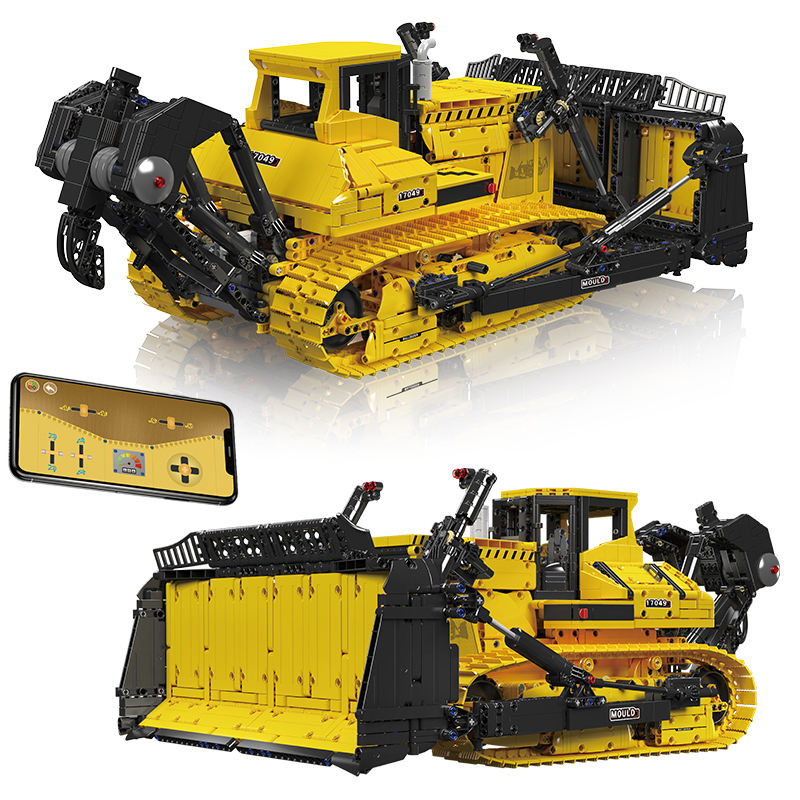 Mould King 17049 APP Libo Kaier PR766 Bulldozer Building Block