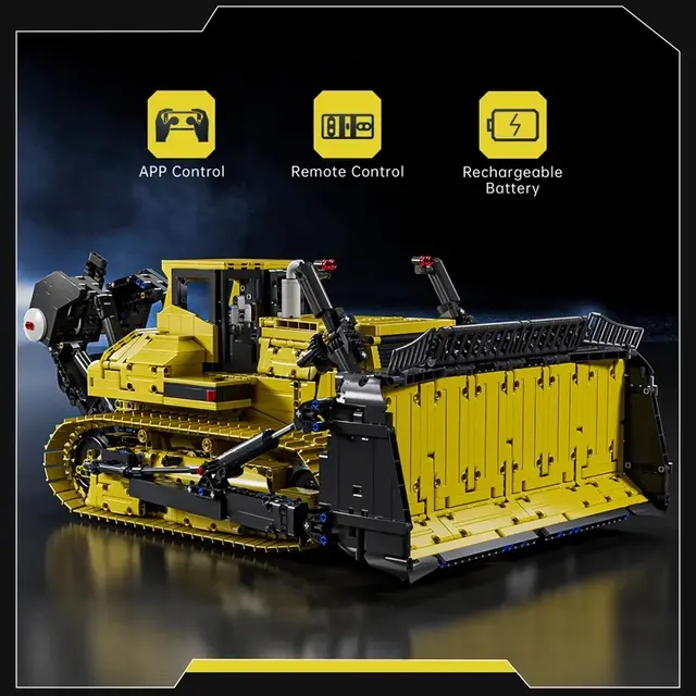 Mould King 17049 APP Libo Kaier PR766 Bulldozer Building Block